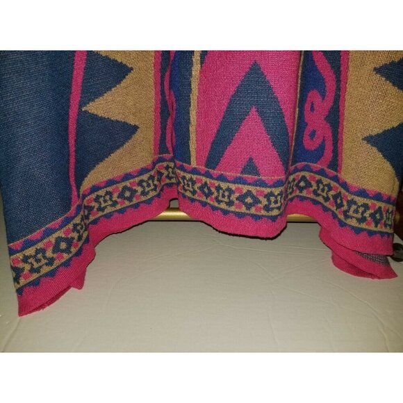 Flying Tomato Womens Knit Style Dress Aztec Design Size Small In Blue Red Beige - Picture 6 of 8